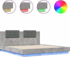 vidaXL Πλαίσιο Κρεβατιού με Κεφαλάρι και LED 200 x 200 εκ.
