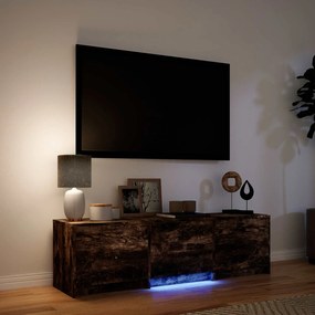 vidaXL Τηλεοπτική βιβλιοθήκη με LED 140 x 34 x 40 εκ