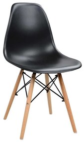 Καρέκλα Με κάθισμα Twist PP HM8460.02 46x50x82cm Black Σετ 4τμχ Wood, Polypropylene