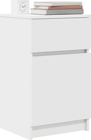 vidaXL Κομοδίνο λευκό 39x35x65 cm Κατασκευασμένο ξύλο