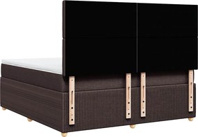 vidaXL Κρεβάτι Boxspring με Στρώμα Σκούρο Καφέ 180x200 εκ Υφασμάτινο