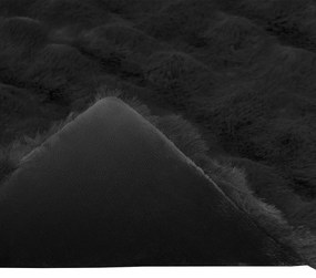 vidaXL Ψεύτικη κουβέρτα από κουνέλι Olite Μαύρο 150 x 220 cm