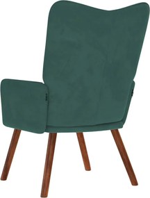 vidaXL Πολυθρόνα Relax Σκούρο Πράσινο Βελούδινη