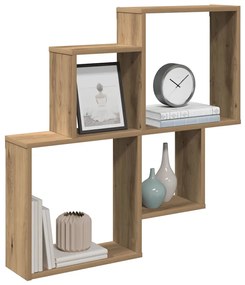 vidaXL Ράφι τοίχου Artisan Oak 80x15x78,5 cm Κατασκευασμένο ξύλο