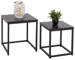 ΖΙΓΚΟΝ GRELAY 2 ΤΕΜ MDF ΟΨΗ ΜΑΡΜΑΡΟΥ & ΜΕΤΑΛΛΟ FB98762.13 45Χ45Χ50εκ. & 37Χ37Χ43 εκ. 0507195