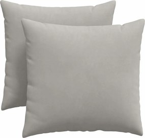 vidaXL Μαξιλάρι Καναπέ 2 pcs Ανοιχτό γκρι 45 x 45 cm ύφασμα