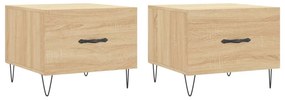 vidaXL Τραπεζάκια Σαλονιού 2 τεμ Sonoma Δρυς 50x50x40 εκ Επεξ. Ξύλο