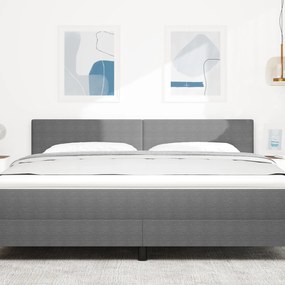 vidaXL LED Κεφαλάρια με Απλή Σχεδίαση σε Ανοιχτό Γκρι 90 εκ από Ύφασμα Κορντούροι