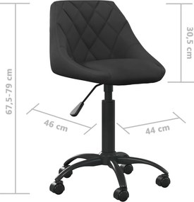 vidaXL Καρέκλα Γραφείου Μαύρη Βελούδινη