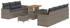 vidaXL Σετ Καναπέ Κήπου 10 pcs Γκρι συνθετικό ρατάν