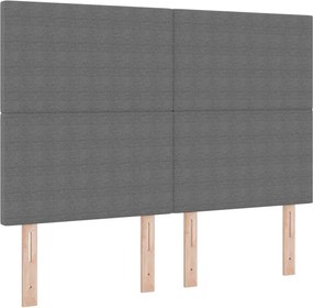 vidaXL LED Κρεβάτι με βάθρο Ανοιχτό Γκρι και Λευκό 140 x 190 cm