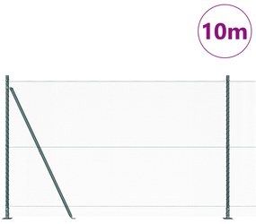 vidaXL Εξαγωνικός Φράχτης Πράσινος 1.5x10 m Χάλυβας
