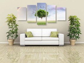 Εικόνα 5 μερών μοναχικό δέντρο στο λιβάδι - 200x100