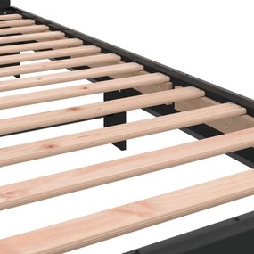 vidaXL Πλαίσιο Κρεβατιού Μαύρο 90 x 200 εκ. Επεξ. Ξύλο &amp; Μέταλλο