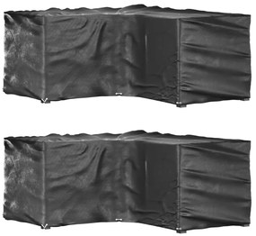 Καλύμματα Επίπλων Σχήμα Γ με 12 Κρίκους 2 τεμ. 185x185x90 εκ. - Μαύρο