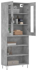vidaXL Ντουλάπι Γκρι Σκυροδέματος 69,5x34x180 εκ. Επεξεργασμένο Ξύλο
