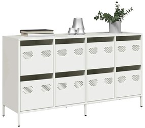 vidaXL Sideboard Λευκό 135x39x73,5 cm Ατσάλι ψυχρής έλασης