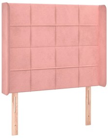 Κεφαλάρι με Πτερύγια Ροζ 93x16x118/128 εκ. Βελούδινο - Ροζ