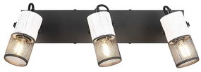 Φωτιστικό Ράγα Σποτ Retro Trio Lighting Tosh 804300334 Λευκό Ξύλο - Μαύρο Ματ