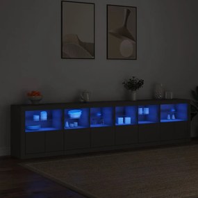 vidaXL Μπουφές με LED Μαύρος 283 x 37 x 67 εκ.