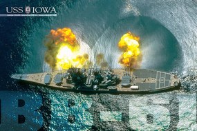 Αφίσα USS Iowa Guns firing