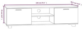 Έπιπλο Τηλεόρασης Μαύρο 140 x 40,5 x 35 εκ. Επεξεργασμένο Ξύλο - Μαύρο