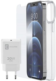 Cellular Line Starter Kit 413933 με Back Cover Σιλικόνης Διάφανο & Tempered Glass & USB-C Wall Adapter 20W (iPhone 12 Pro Max)