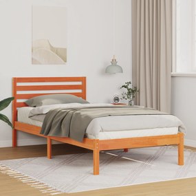 vidaXL Σκελετός Κρεβατιού Καφέ κεριού 90 x 190 cm Μασίφ ξύλο πεύκου