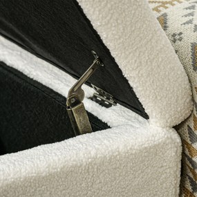 Ταπετσαρισμένη τραπεζαρίας, τραπεζαρία με αποθηκευτικό χώρο, χωρητικότητα έως 120kg, 102x45x46cm, Κρεμ λευκό