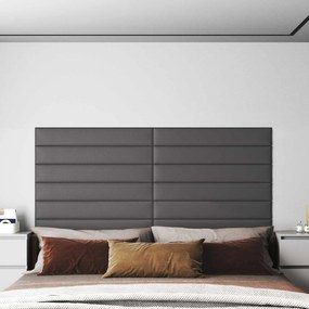 vidaXL Κεφαλάρι Τοίχου 12 pcs Γκρι 90 x 15 cm ύφασμα
