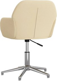 vidaXL Καρέκλες Τραπεζαρίας Περιστρεφόμενες 2 τεμ. Κρεμ Υφασμάτινες