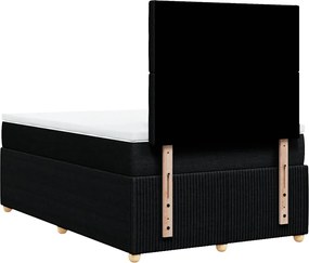 vidaXL Κρεβάτι Boxspring με Στρώμα Μαύρο 120x190 εκ. Υφασμάτινο