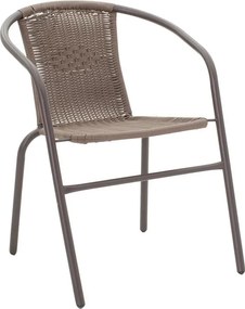 Τραπεζαρία Valor-Obbi σετ 5τεμ μέταλλο-pe καφέ