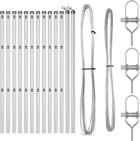 vidaXL Στύλος Περιφράξεων 13 pcs Ασημί Ατσάλι