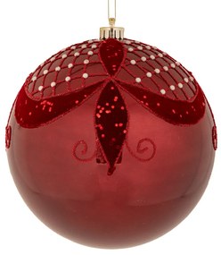 Χριστουγεννιάτικη Μπάλα Πλαστική Περλέ Μπορντώ 25εκ. iliadis 90961