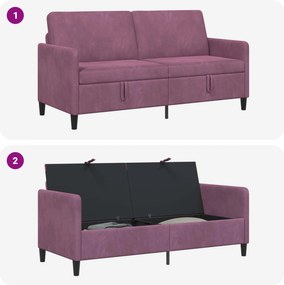 vidaXL Καναπές με Αποθήκευση Μοβ 172 x 78 x 87 εκ Πολυεστέρας