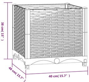 Ζαρντινιέρα 40 x 40 x 38 εκ. από Πολυπροπυλένιο - Γκρι