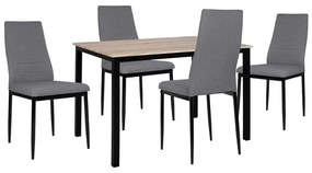 ΣΕΤ 5 ΤΜΧ ΤΡΑΠΕΖΙ SONAMA ΜΕ ΜΑΥΡΑ ΠΟΔΙΑ & ΚΑΡΕΚΛΕΣ LADY ΜΕΤΑΛΛΙΚΕΣ HM11009 110x70x76 cm