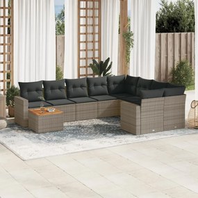 vidaXL Patio Sofa Set 9-θέσια Grey and Dark Grey