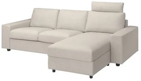 VIMLE τριθέσιος καναπές με σεζλόνγκ με κεφαλάρι με πλατιά μπράτσα 694.013.02