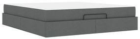 vidaXL Σκελετός Κρεβατιού Άλλο Σκούρο γκρι 180 x 200 cm ύφασμα