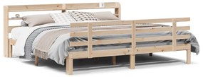 vidaXL Πλαίσιο Κρεβατιού με Κεφαλάρι 200x200 εκ. από Μασίφ Ξύλο Πεύκου
