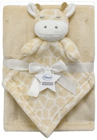 Κουβέρτα Fleece Αγκαλιάς (75x100) + Πανάκι Παρηγοριάς Dimcol Giraffe 05 Beige