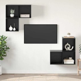 vidaXL Σετ επίπλου τηλεόρασης 4 pcs Μαύρη δρυς 37 x 37 x 72 εκ