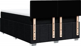 vidaXL Κρεβάτι Boxspring με Στρώμα Μαύρο 140x190 εκ. Υφασμάτινο