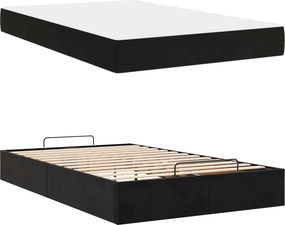 vidaXL Σκελετός κρεβατιού με στρώμα 2 pcs Μαύρο Βελούδο