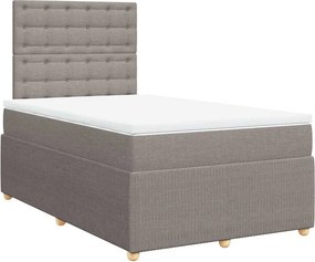 vidaXL Κρεβάτι Boxspring με Στρώμα Taupe 120x200 εκ. Υφασμάτινο