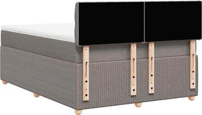 vidaXL Κρεβάτι Boxspring με Στρώμα Taupe 140x190 εκ. Υφασμάτινο
