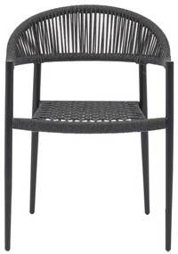 Καρέκλα - Πολυθρόνα Freiburg αλουμίνιο ανθρακί-σχοινί γκρι 57x59x77 εκ.