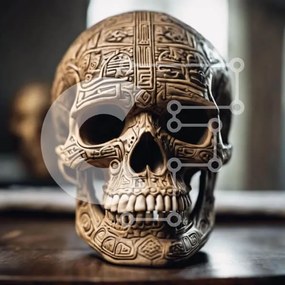 Intra Συλλεκτικό Ξύλινο Παζλ Plywood 4mm - Περίπλοκη ξύλινη οθόνη κρανίου Σε Ξύλινο Κουτί - Διαστάσεις Puzzle: 10x10 cm – 25 κομμάτια